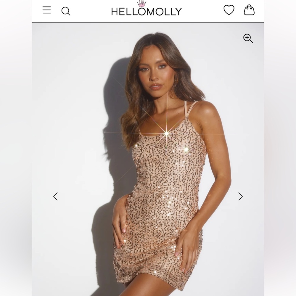Hello Molly Sequin Mini Dress in Gold